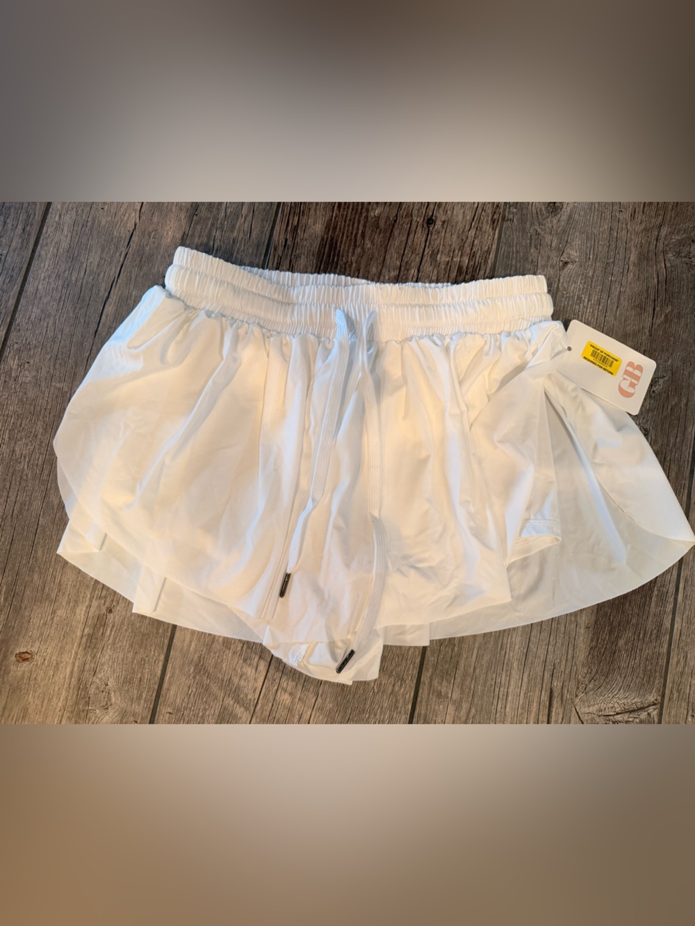 Gianni Bini White Layered athletic skirt with built in shorts